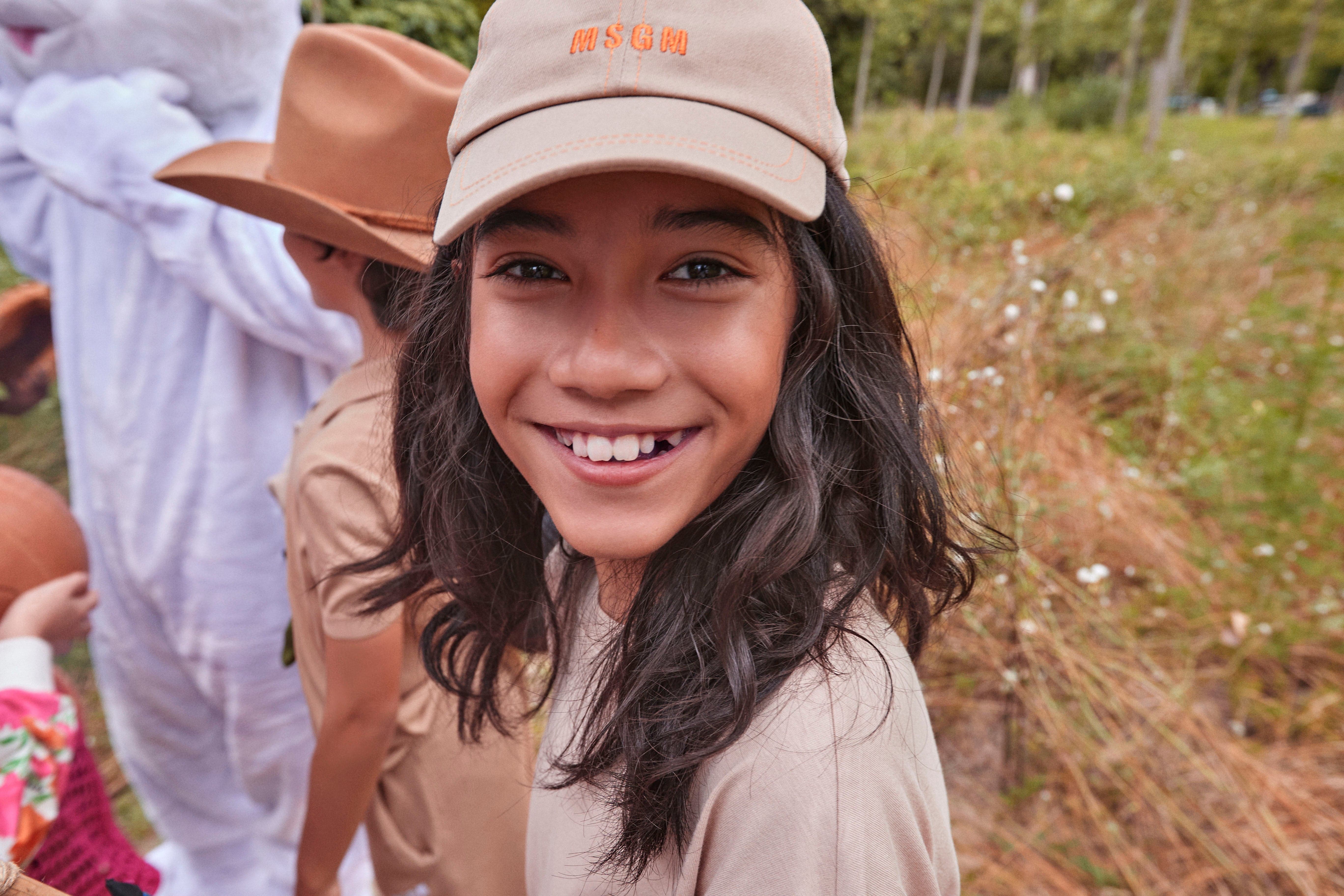 MSGM Kids Logo Cap in Beige