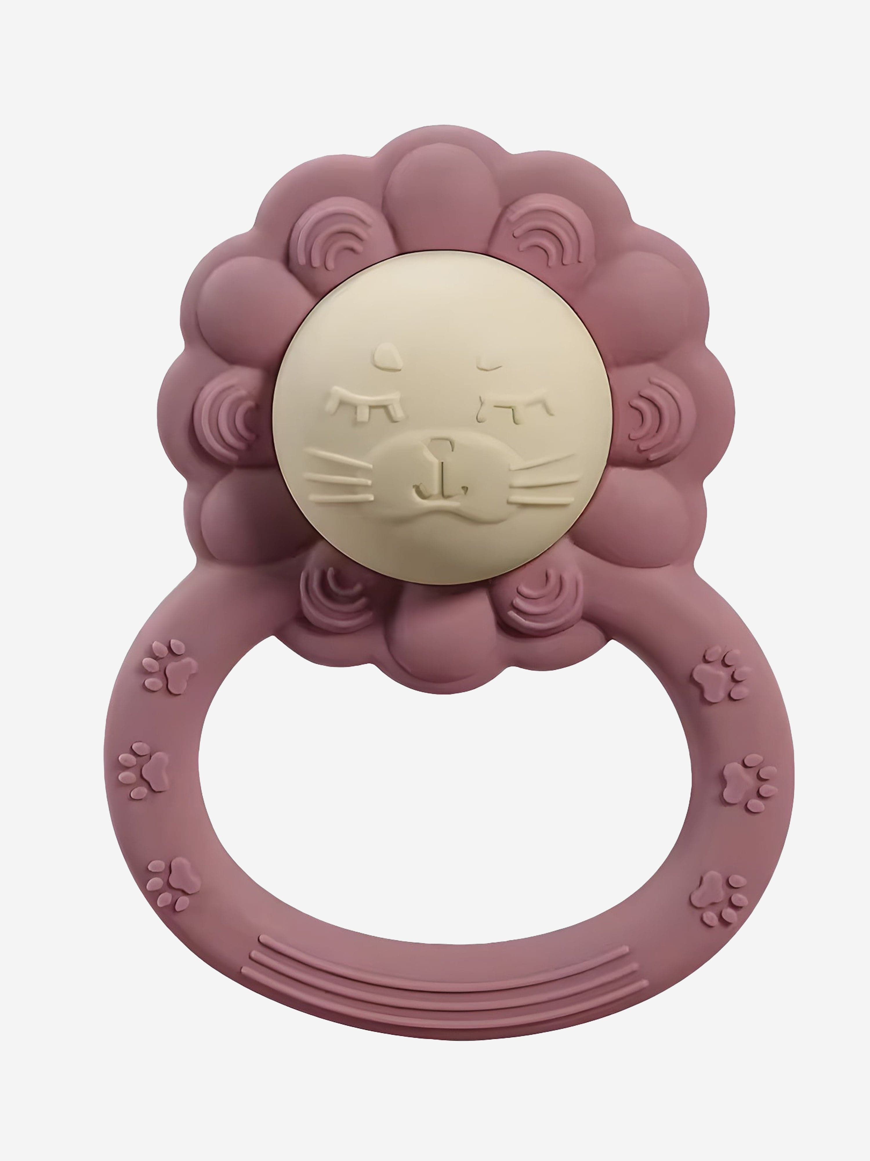 Baby Lion Rattle Teether in Pink