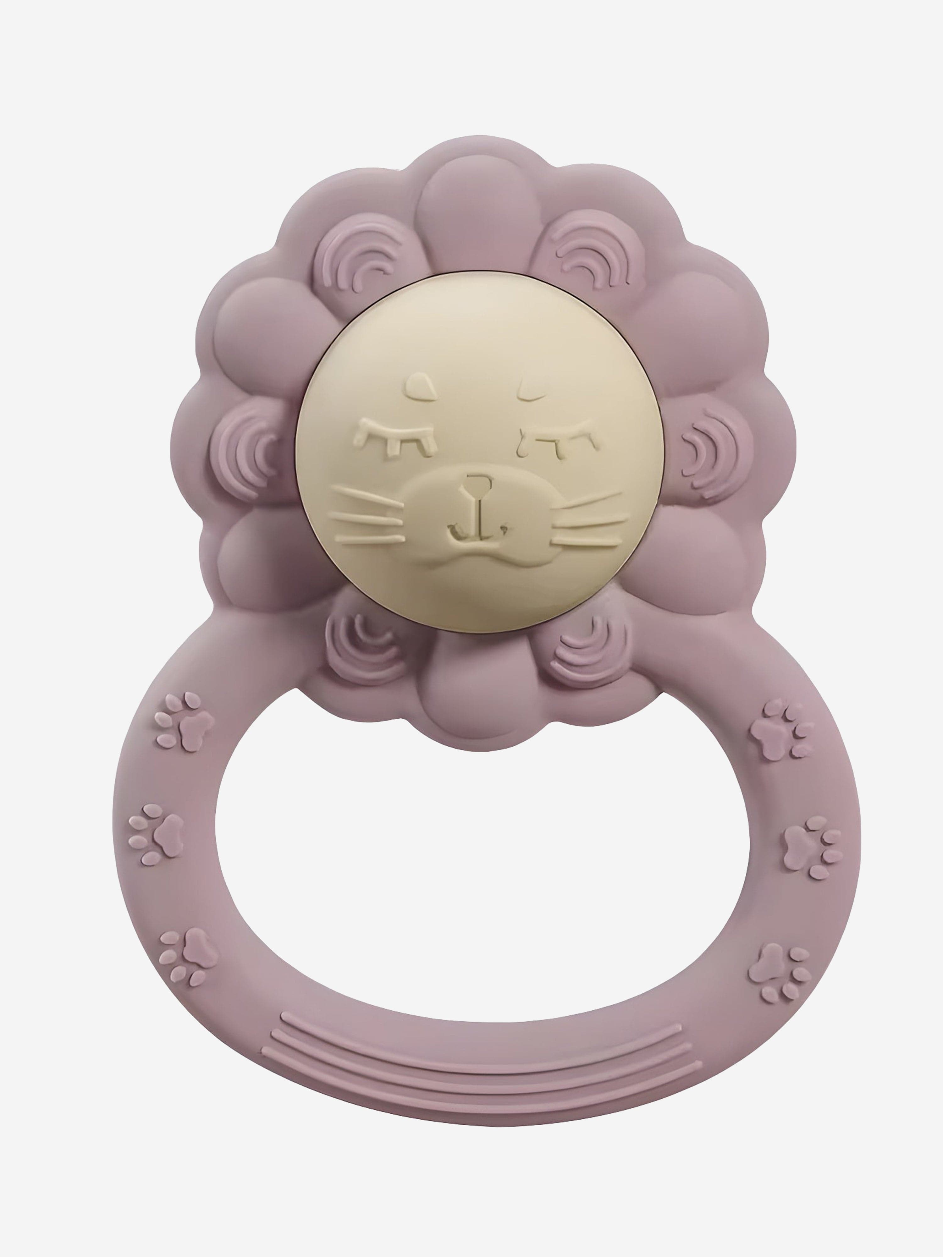 Baby Lion Rattle Teether in Purple