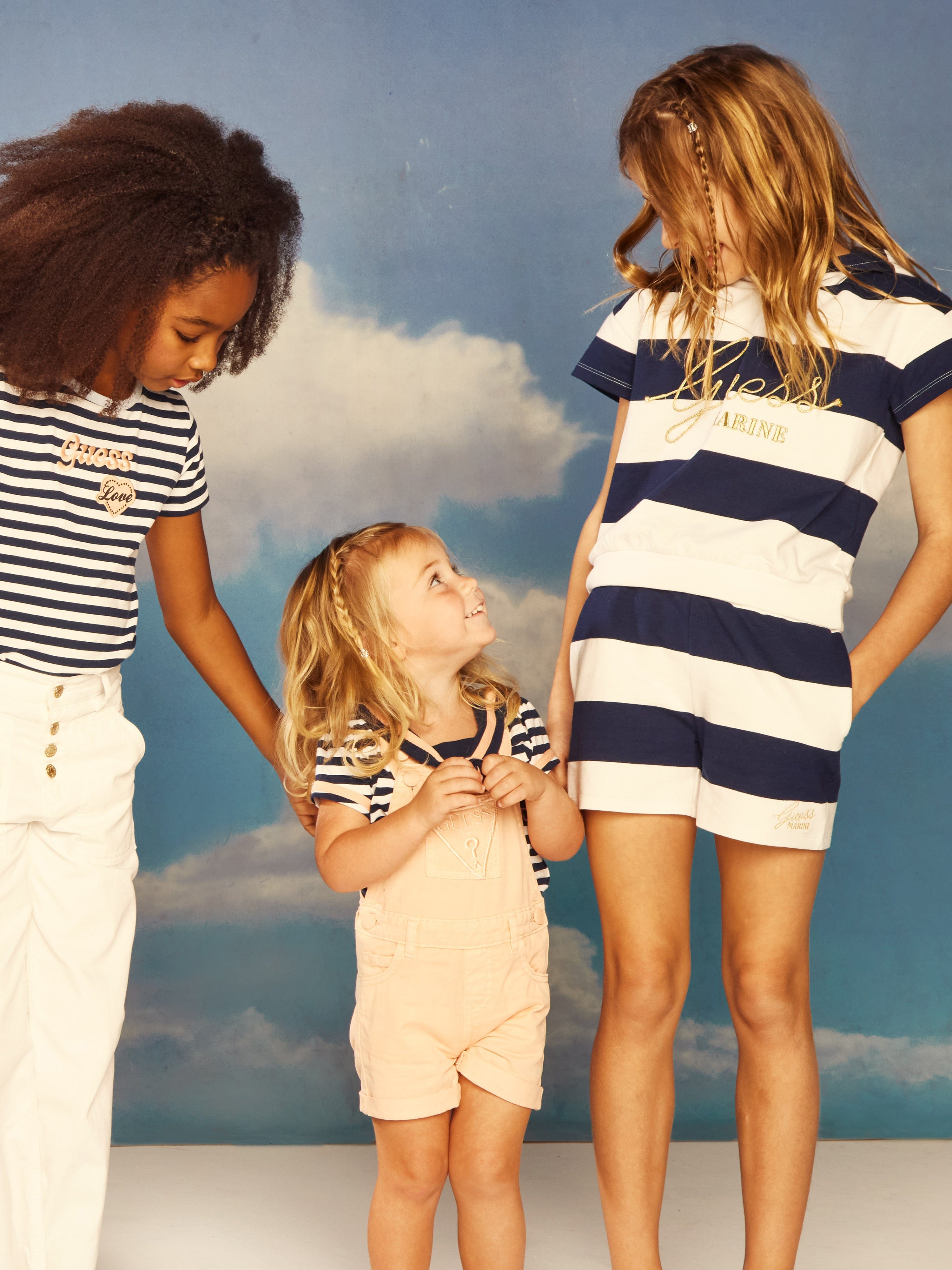 Guess Girls Striped Shorts in Navy